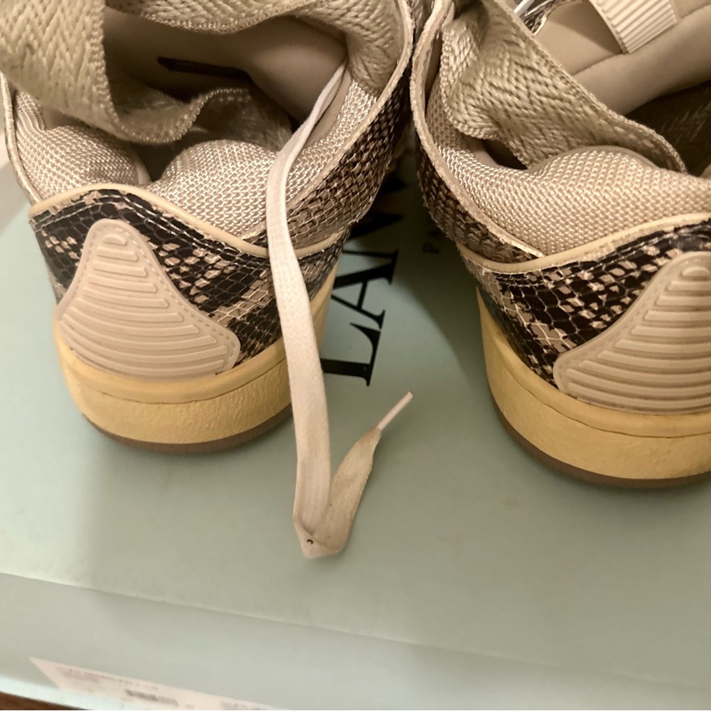 Lanvin Curb Sneakers 'Beige Python' Lightly Worn - image 7